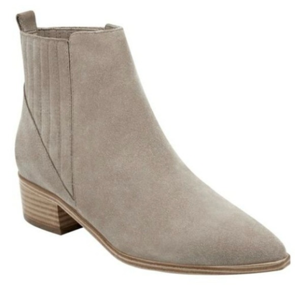 Marc Fisher Light Natural Suede Yolli Bootie - Picture 1 of 6
